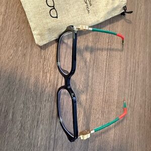 Chic Black and Green Glasses